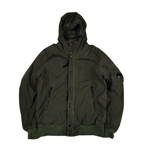 CP Company Khaki Re-Colour Nycra Quilted Jacket - Small