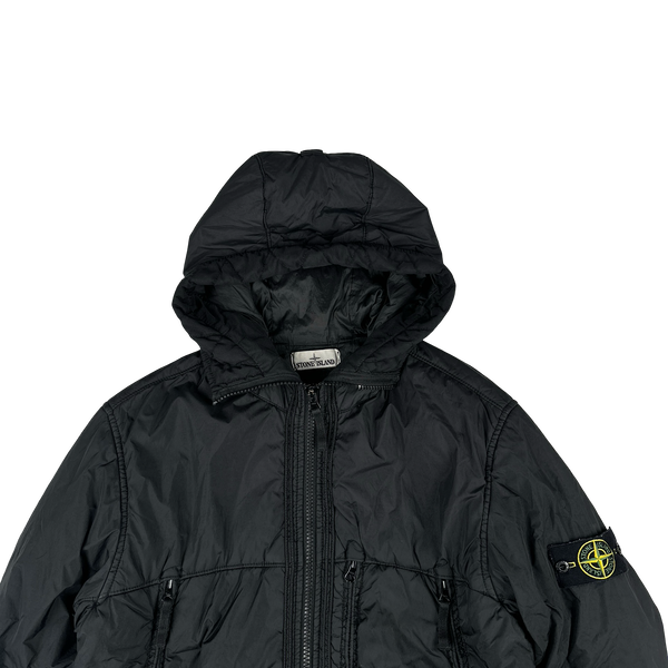Stone Island 2019 Black Crinkle Reps NY Jacket - Large