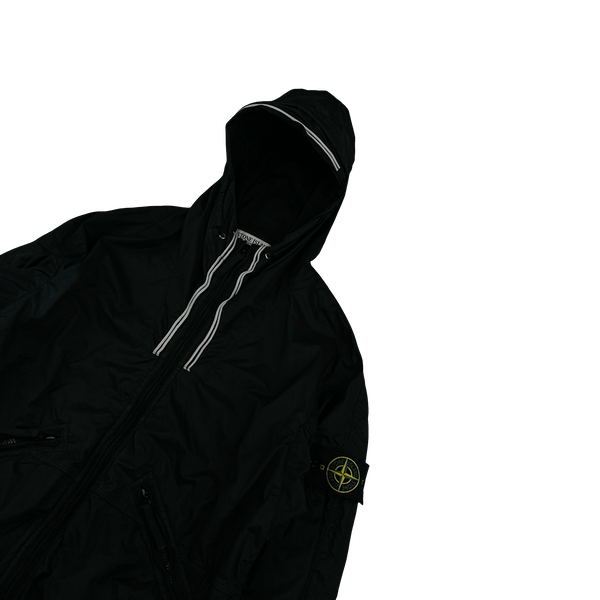 Stone Island 2011 Black Membrana TC Hooded Rain Jacket - Medium