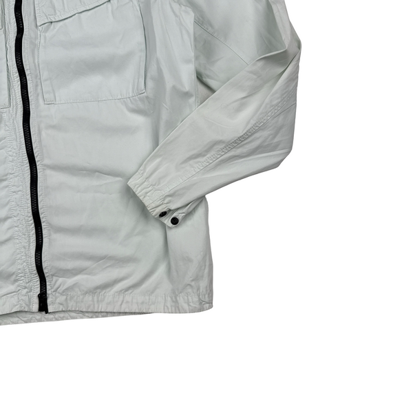 Stone Island 2022 Ice Blue Cotton Zipped Overshirt - Medium