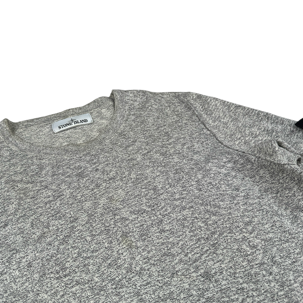 Stone Island 2019 Grey Marl Cotton Knit - Large