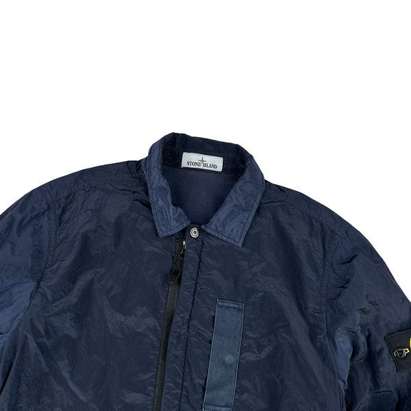 Stone Island 2017 Navy Nylon Metal Shimmer Overshirt - Medium