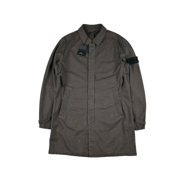 Stone Island 2012 Brown Cotton Resin Coated Shadow Project Trench - XL