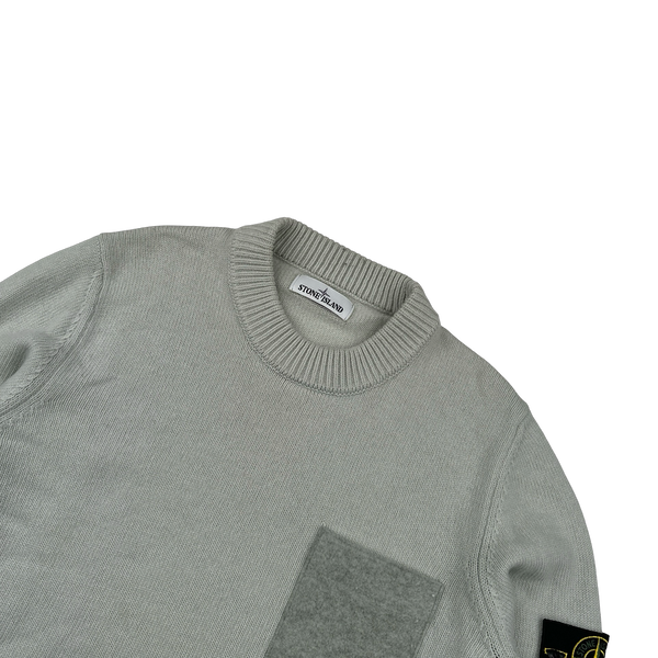 Stone Island 2017 Pale Blue Wool Crewneck - Large