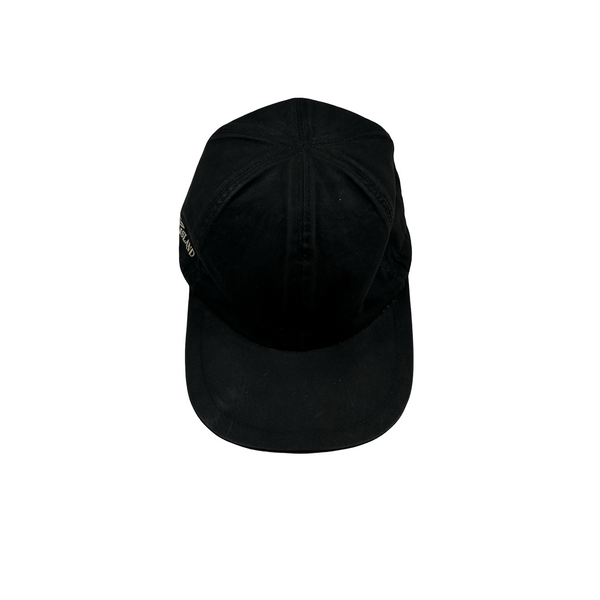 Stone Island 2003 Vintage Black Cotton Blend Spellout Cap - Large