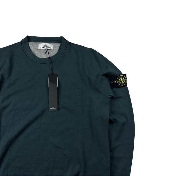 Stone Island Turquoise Light Cotton 2018 Crewneck Sweatshirt - Large