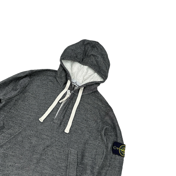 Stone Island 2015 Grey Cotton Marl Zipped Hoodie - Small