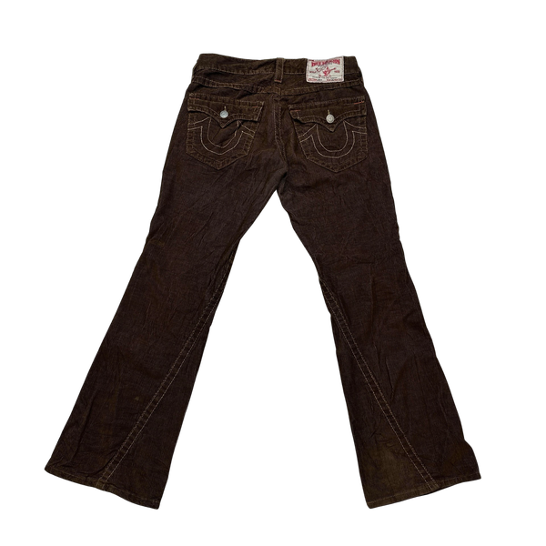True Religion Joey Brown Corduroy Bootcut Fit Jeans 30