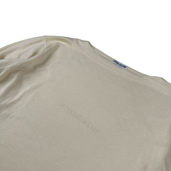 Stone Island 1990s Vintage Cream Spellout Pullover - XL