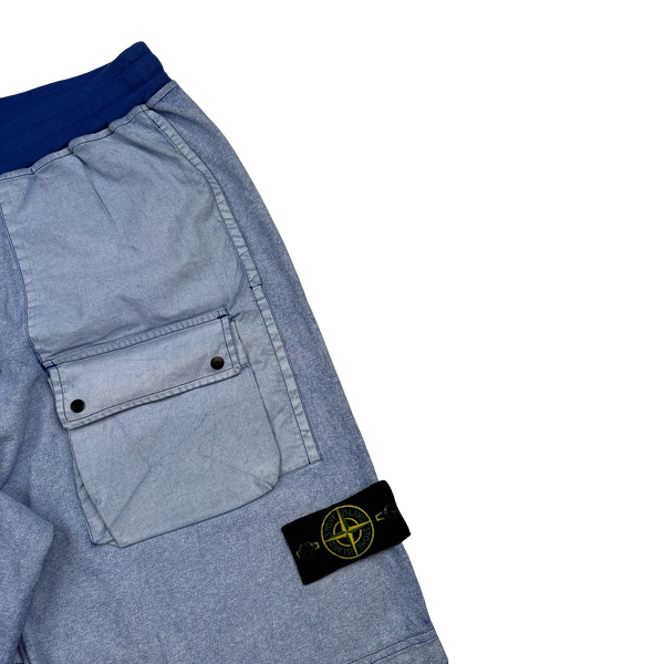 Stone Island 2019 Blue Tela Placcata Cotton Shorts - XXL