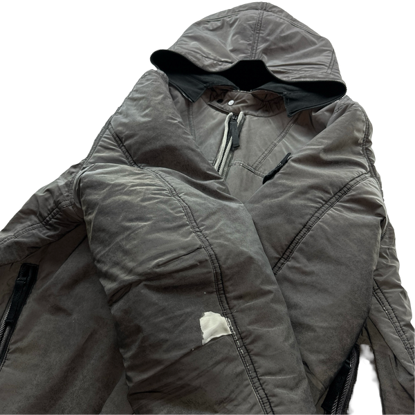 Stone Island Fleece Lined Silver Liquid Reflective Jacket - XXL