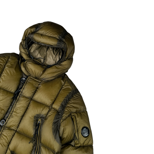 CP Company Khaki DD Shell Long Parka Down Puffer - Small