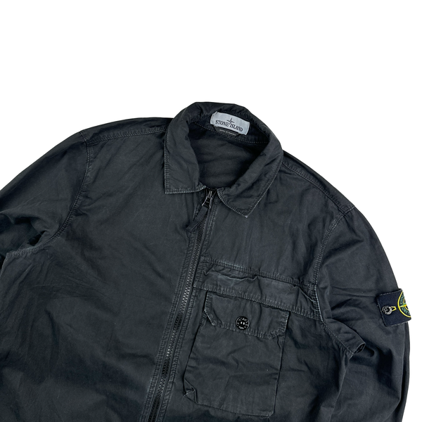 Stone Island 2020 Black Zipped Chest Pocket Overshirt - Medium