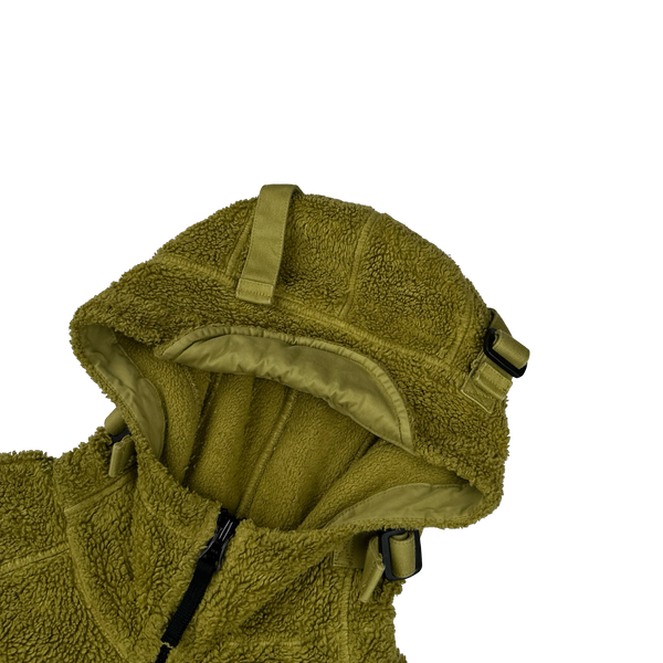 Stone Island 2021 Green Teddy Fleece Zipped Jacket - Small