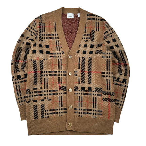 Burberry Nova Check Cashmere Cardigan Jumper - Small