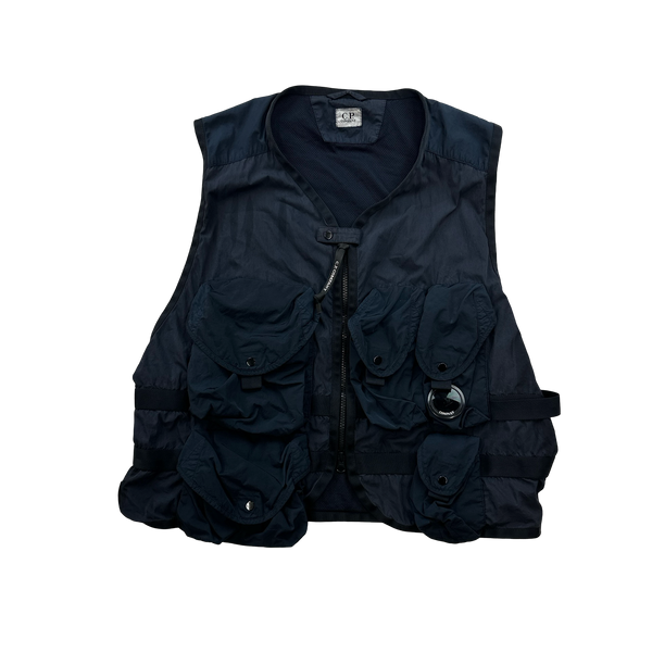 CP Company Navy 50 Fili Utility Vest - Medium