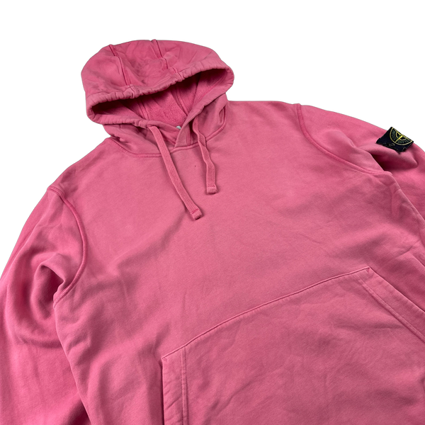 Stone Island 2020 Bubblegum Pink Cotton Pullover Hoodie- Large