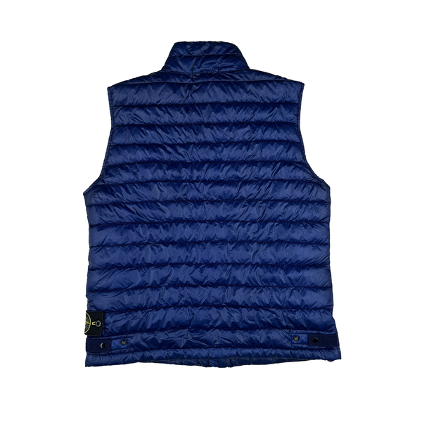 Stone Island 2012 Blue Garment Dyed Down Puffer Gilet - Medium
