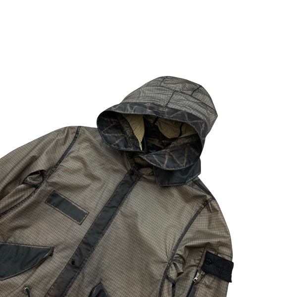 Stone Island 2014 Brown Shadow Project DPM Grid-R Inverse Long Jacket - Large