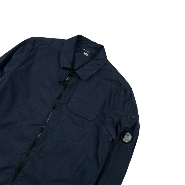 CP Company Navy Lens View Button Up Overshirt - Medium