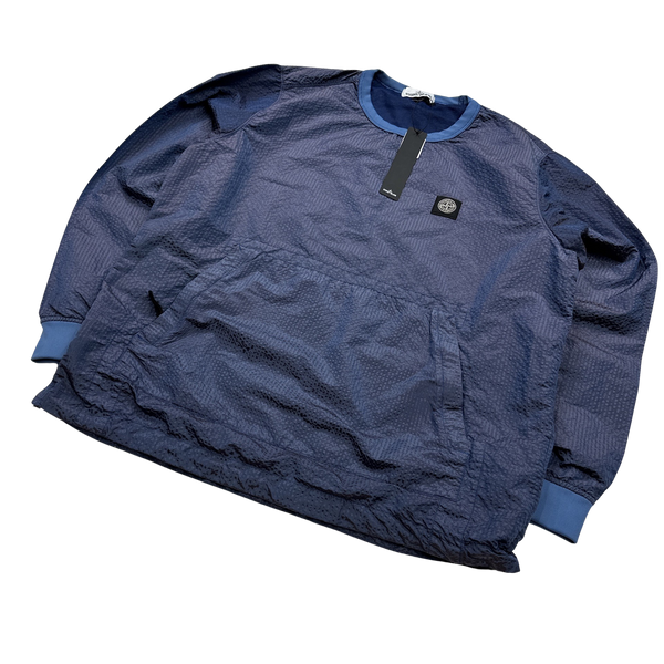 Stone Island 2017 Blue Poly Frame 3D Effect Nylon Pullover Jumper XL Mat s Island