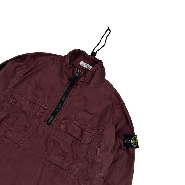 Stone Island 2020 Maroon Smock Pullover Overshirt - Medium