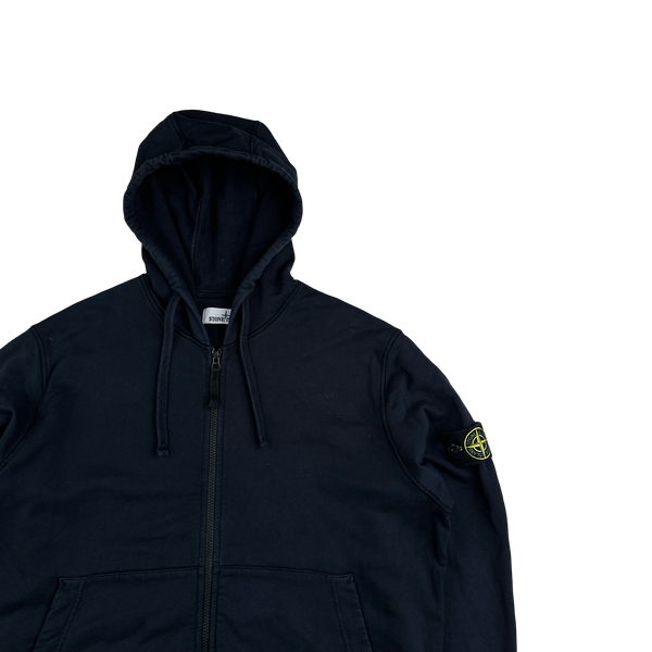 Stone Island 2020 Navy Cotton Zipped Hoodie - XXL