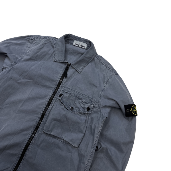 Stone Island 2021 Grey Cotton Overshirt - Small