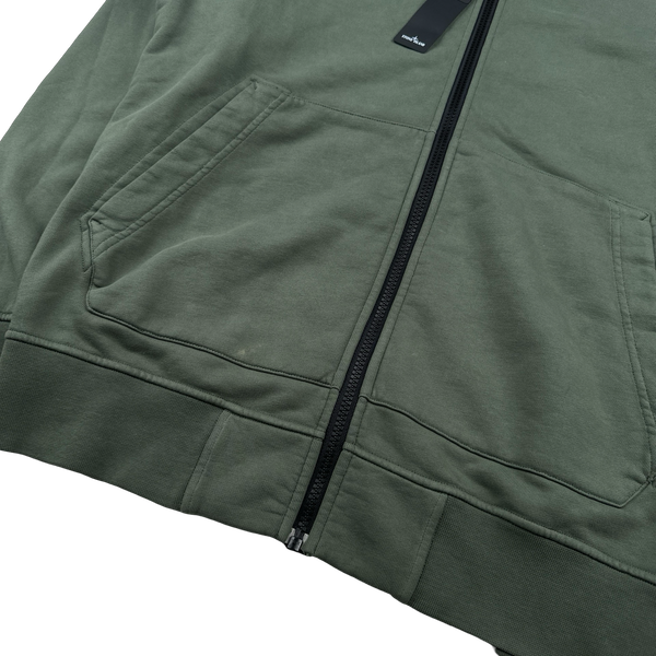 Stone Island 2024 Green Zipped Hoodie - Large