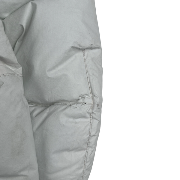 Stone Island 2016 White Featherweight Down Leather Puffer Jacket - Medium
