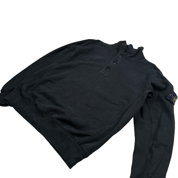 Stone Island Black Cotton Pullover Jumper - XL