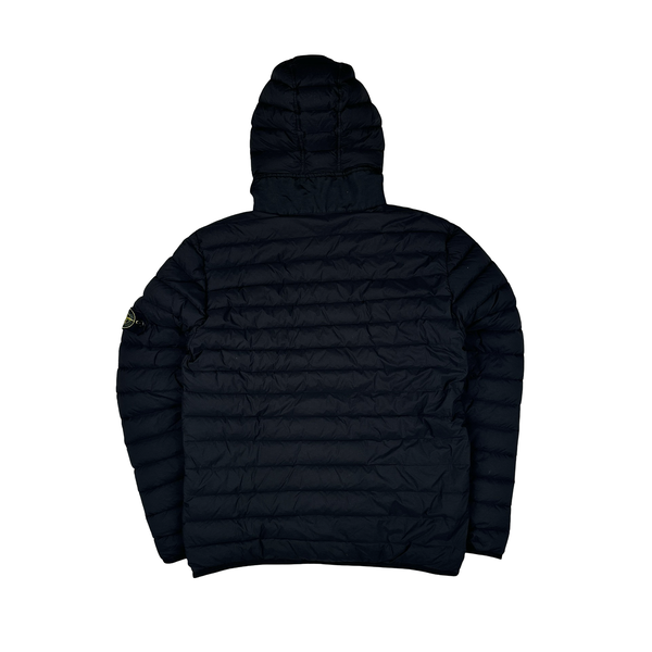 Stone Island 2019 Black Loom Woven Down Puffer Jacket - Large