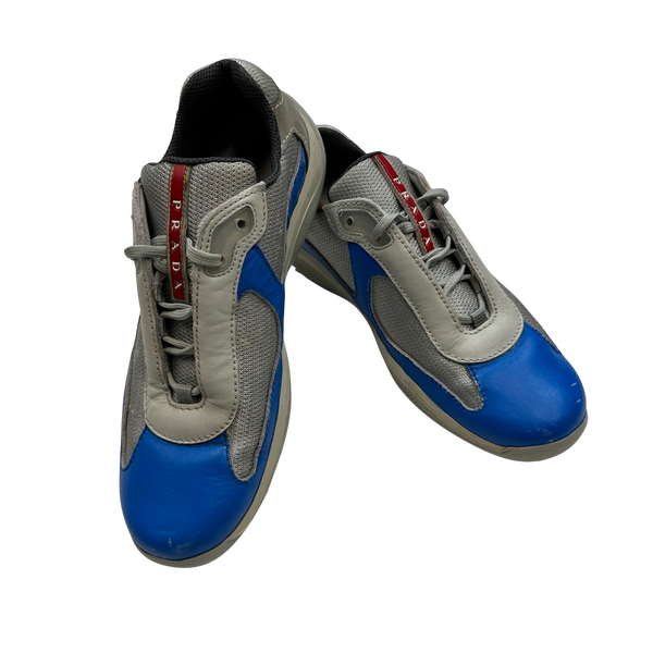 Prada Blue America Cup Trainers - UK 8.5