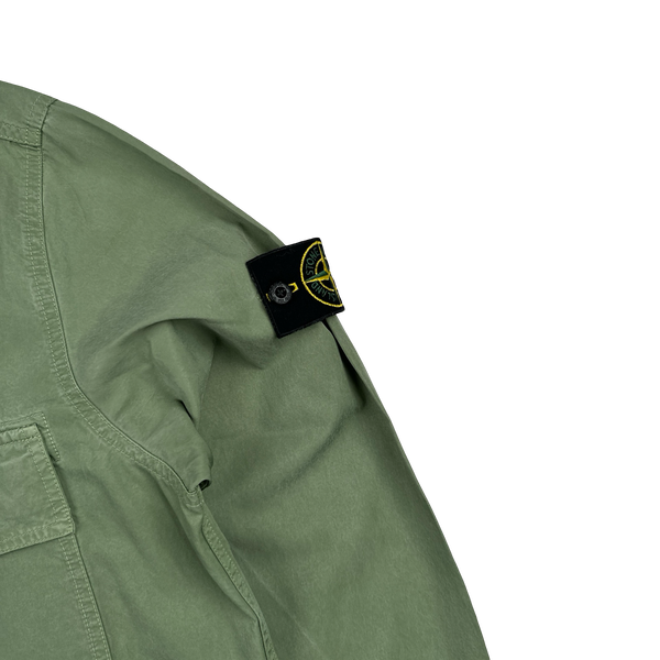 Stone Island 2023 Green Cupro Cotton Twill Overshirt - Medium