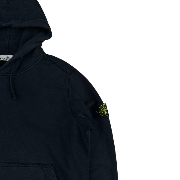 Stone Island Black Cotton Pullover Hoodie - XL