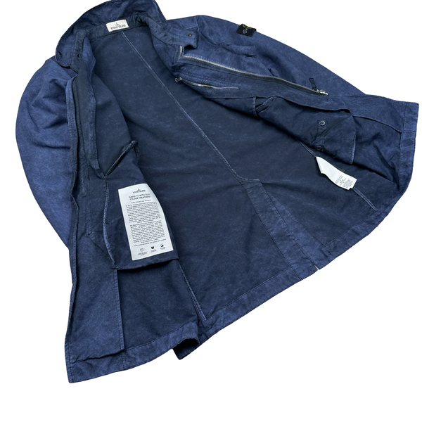 Stone Island Blue David TC Dust Colour Treatment Jacket - Large