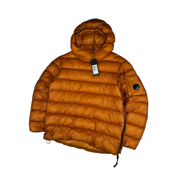 CP Company Orange DD Shell Hooded Pullover Puffer Smock - Large
