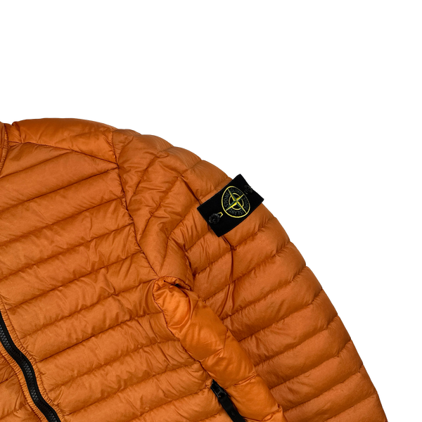 Stone Island 2023 Orange Loom Woven Down Puffer Jacket - Small