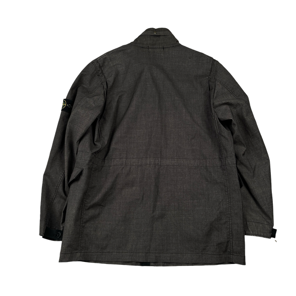 Stone Island Charcoal Lino Flax Mulitpocket Field Jacket - Medium