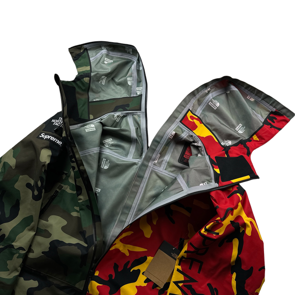 Supreme X North Face Split Camo Spellout Goretex Waterproof Jacket - XXL