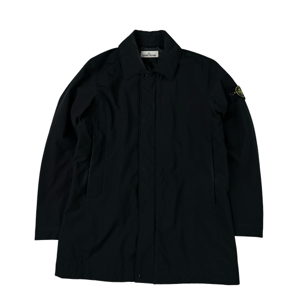 Stone Island 2021 Black Soft Shell R Primaloft Long Jacket - Small