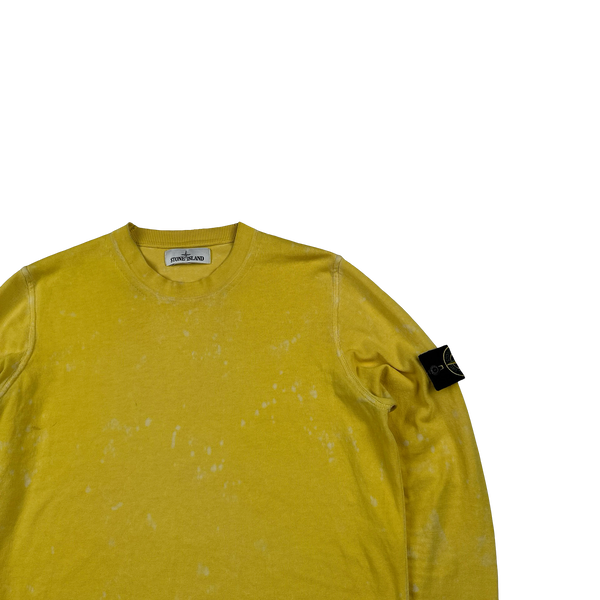 Stone Island 2022 Yellow Tie Dye OVD Camo Soft Knit - Medium