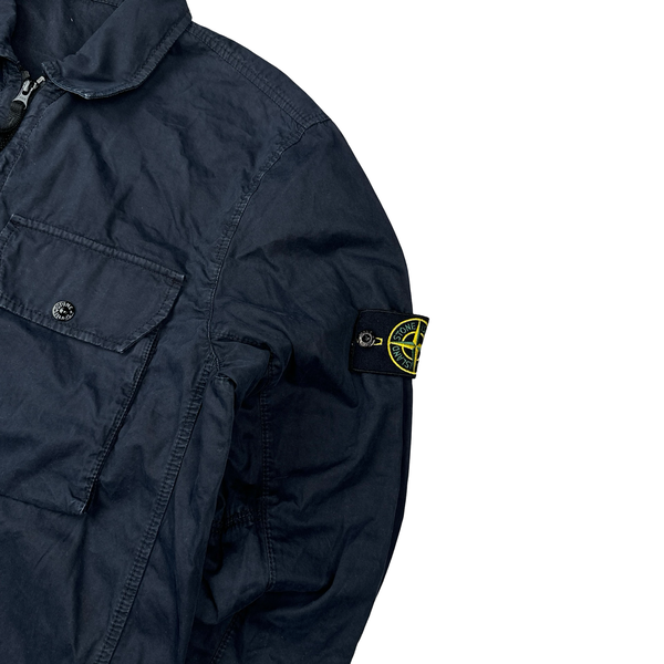 Stone Island 2021 Navy Cotton Overshirt - Large