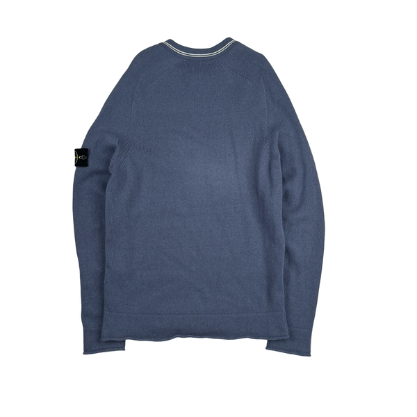 Stone Island Purple Lambs Wool Crewneck Knitted Jumper - Large