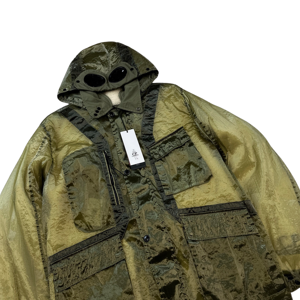 CP Company Green Kan D Shearling Lined Goggle Jacket - Large