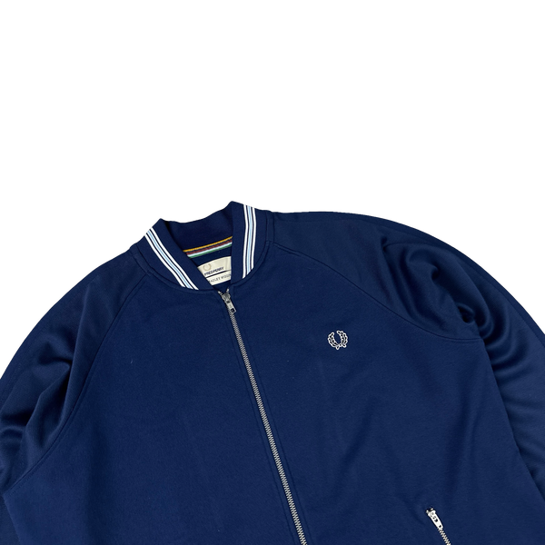Fred Perry Blue Zipped Tracksuit Jacket - Large