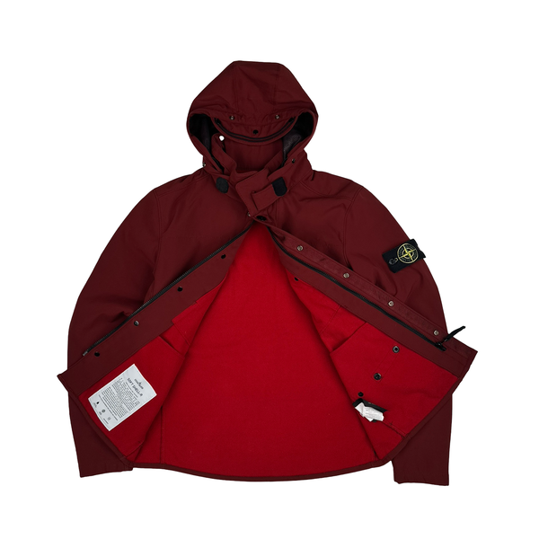 Stone Island 2012 Maroon Fleece Lined Soft Shell Jacket - Medium
