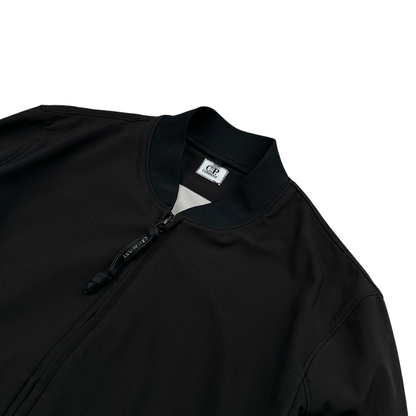 CP Company Black Soft Shell Bomber Jacket - Medium