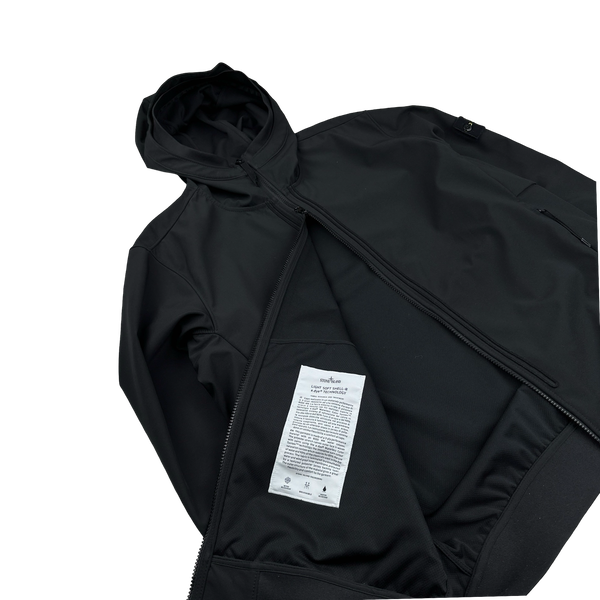 Stone Island Black Soft Shell R E Dye Tech Jacket - XXL