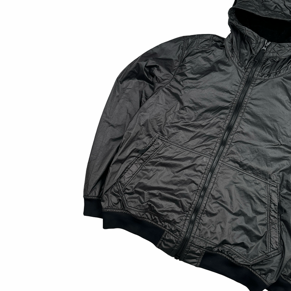 Stone Island 2018 Black Lamy Flock Hooded Jacket - XL